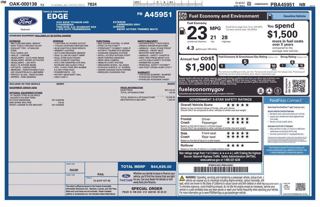 used 2023 Ford Edge car, priced at $19,995