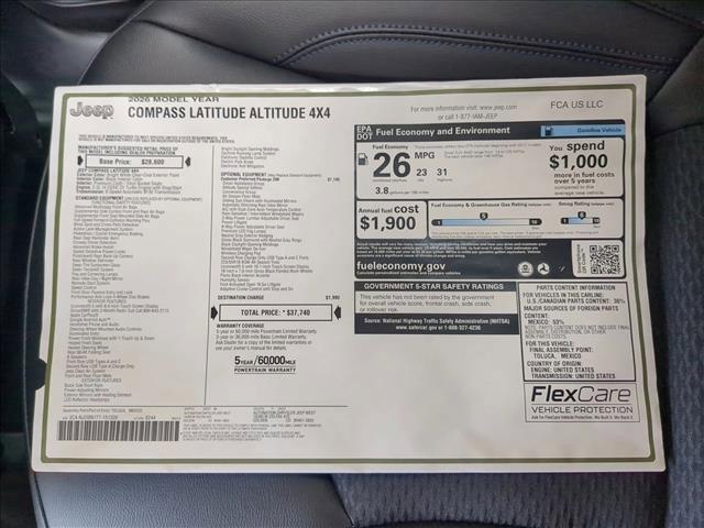new 2026 Jeep Compass car, priced at $36,290