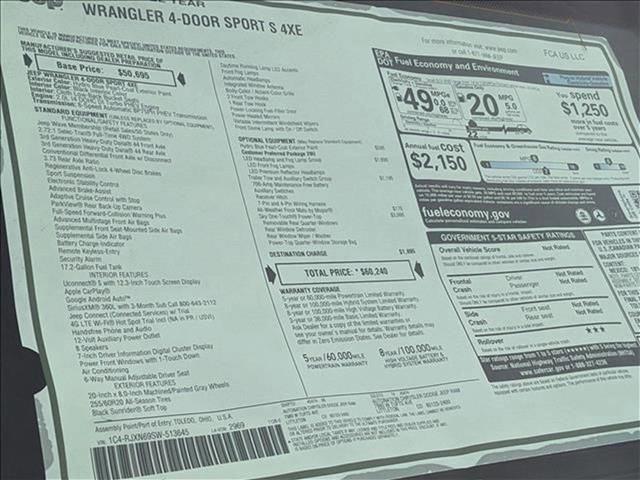 new 2025 Jeep Wrangler 4xe car, priced at $50,710