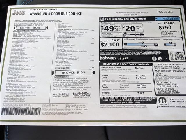 new 2024 Jeep Wrangler 4xe car, priced at $60,299