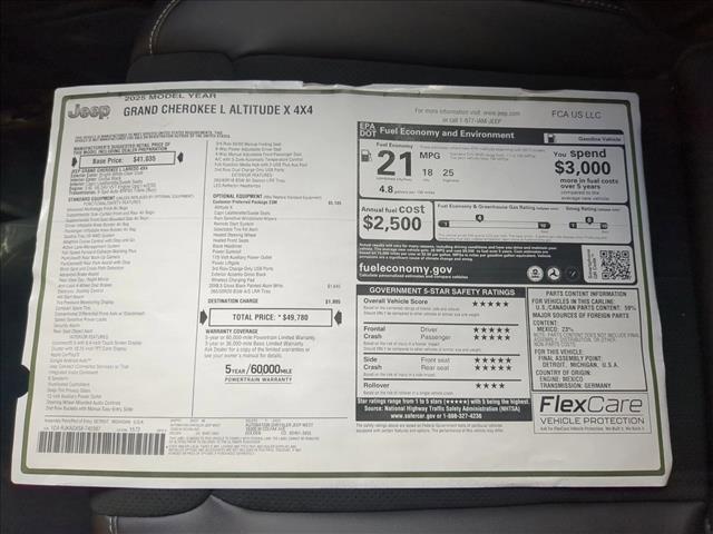 new 2025 Jeep Grand Cherokee L car, priced at $45,910
