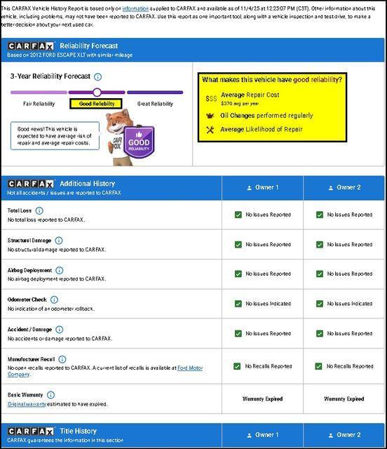 used 2012 Ford Escape car, priced at $6,400