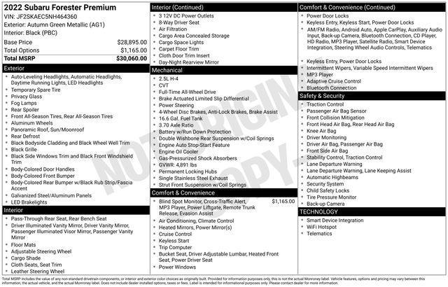 used 2022 Subaru Forester car, priced at $26,000