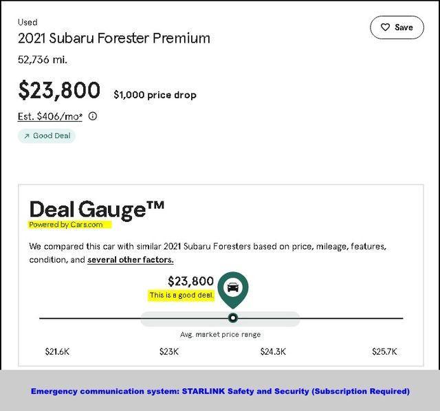 used 2021 Subaru Forester car, priced at $23,800