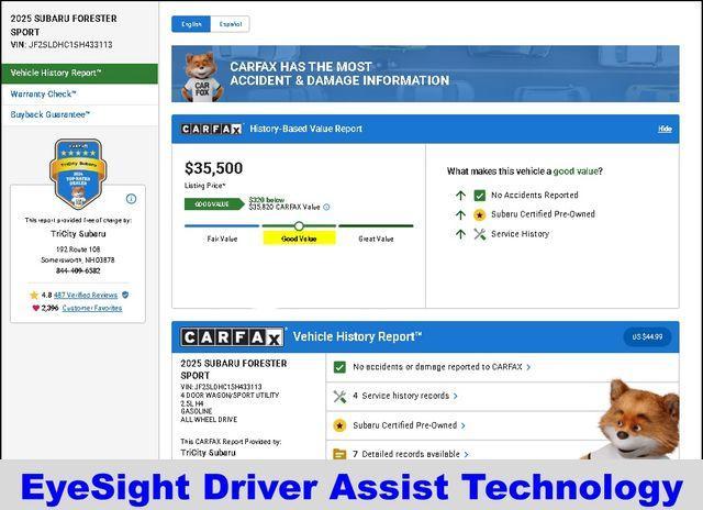 used 2025 Subaru Forester car, priced at $35,500