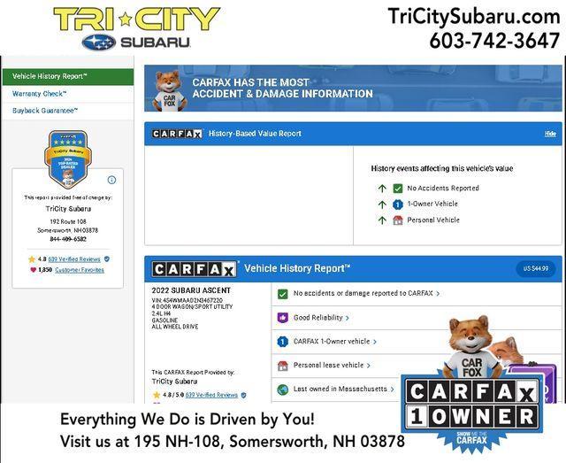 used 2022 Subaru Ascent car, priced at $26,362