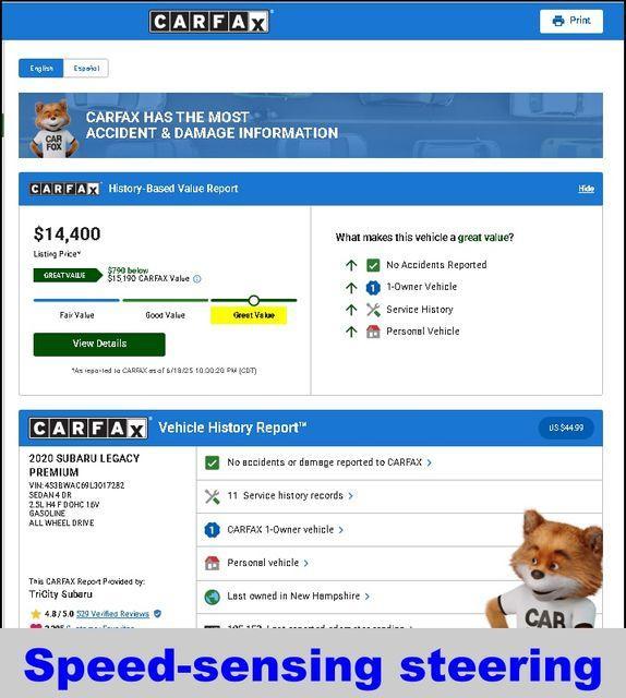 used 2020 Subaru Legacy car, priced at $14,400