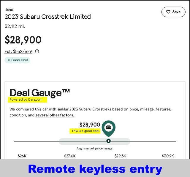 used 2023 Subaru Crosstrek car, priced at $28,500