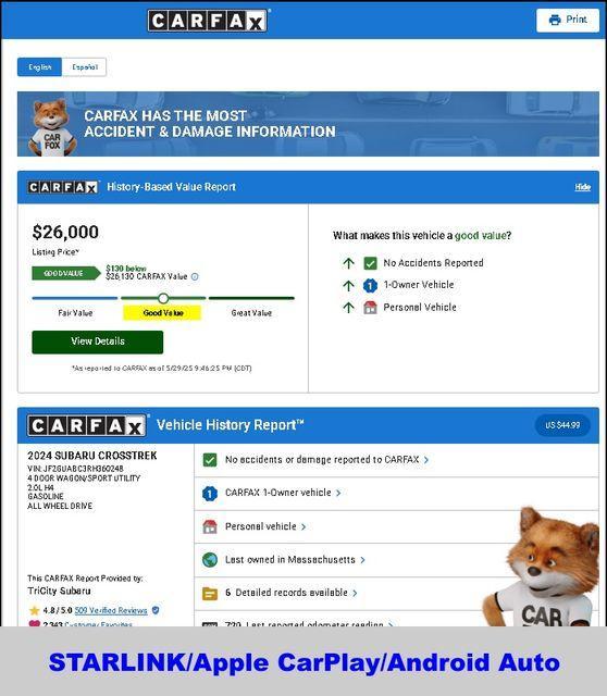 used 2024 Subaru Crosstrek car, priced at $25,600