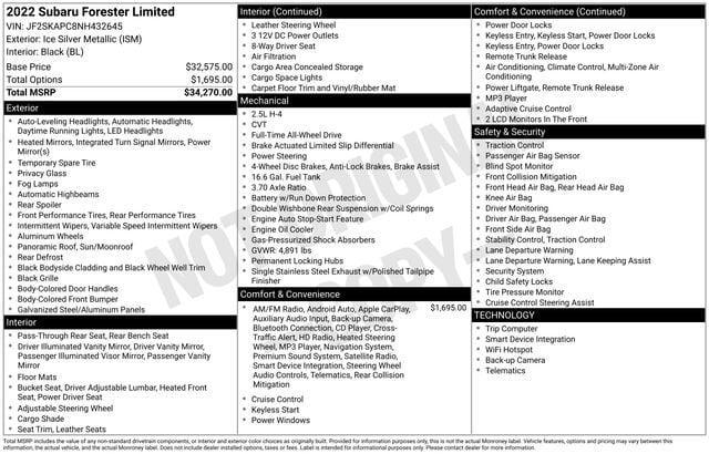 used 2022 Subaru Forester car, priced at $29,300