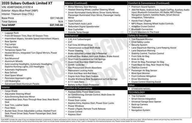 used 2020 Subaru Outback car, priced at $20,800