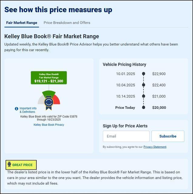 used 2023 Subaru Impreza car, priced at $20,000