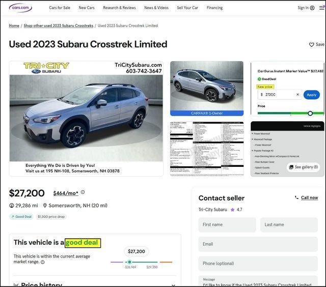 used 2023 Subaru Crosstrek car, priced at $27,200