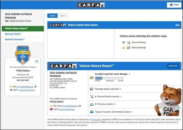 used 2022 Subaru Outback car, priced at $26,600