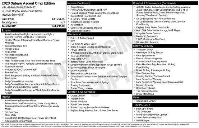 used 2023 Subaru Ascent car, priced at $36,000