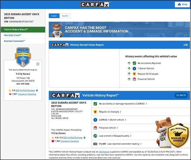 used 2023 Subaru Ascent car, priced at $36,000