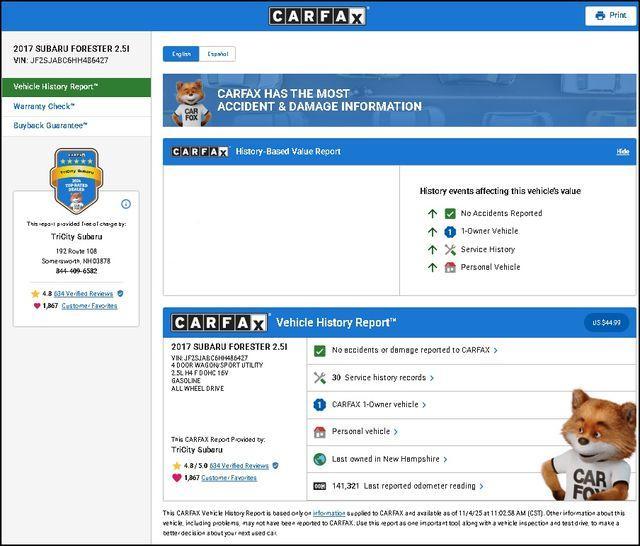 used 2017 Subaru Forester car, priced at $10,700