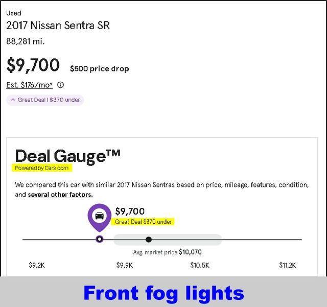 used 2017 Nissan Sentra car, priced at $9,700