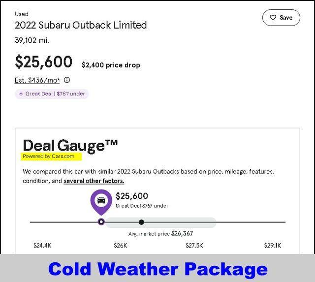 used 2022 Subaru Outback car, priced at $25,600