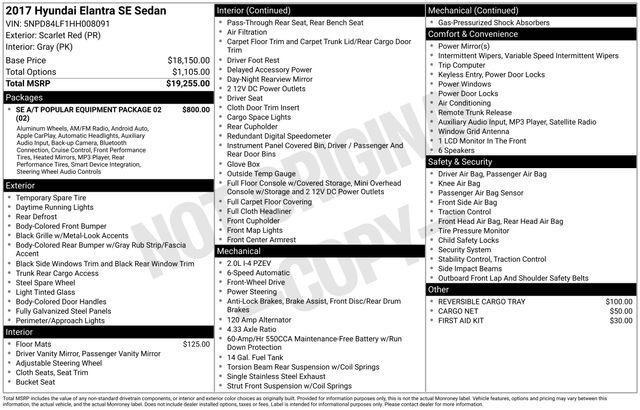 used 2017 Hyundai Elantra car, priced at $9,000