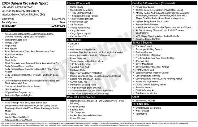 used 2024 Subaru Crosstrek car, priced at $25,200