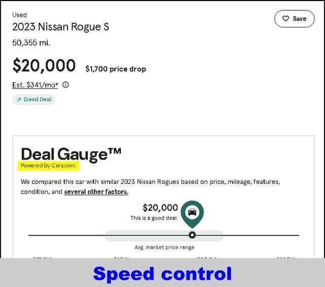 used 2023 Nissan Rogue car, priced at $20,000