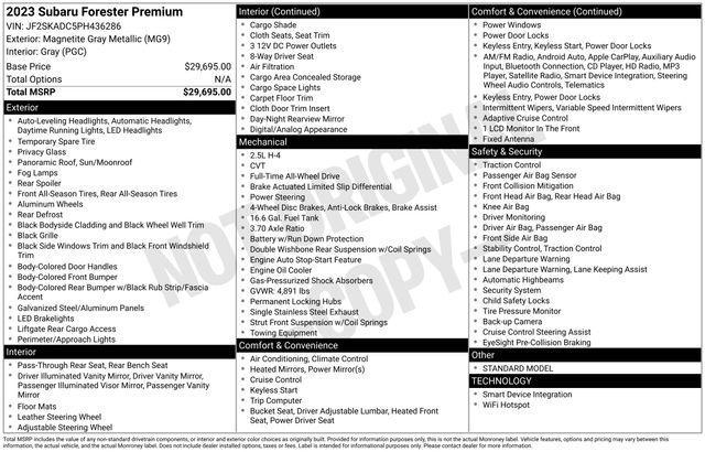 used 2023 Subaru Forester car, priced at $25,000