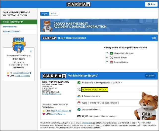 used 2019 Hyundai Sonata car, priced at $13,000