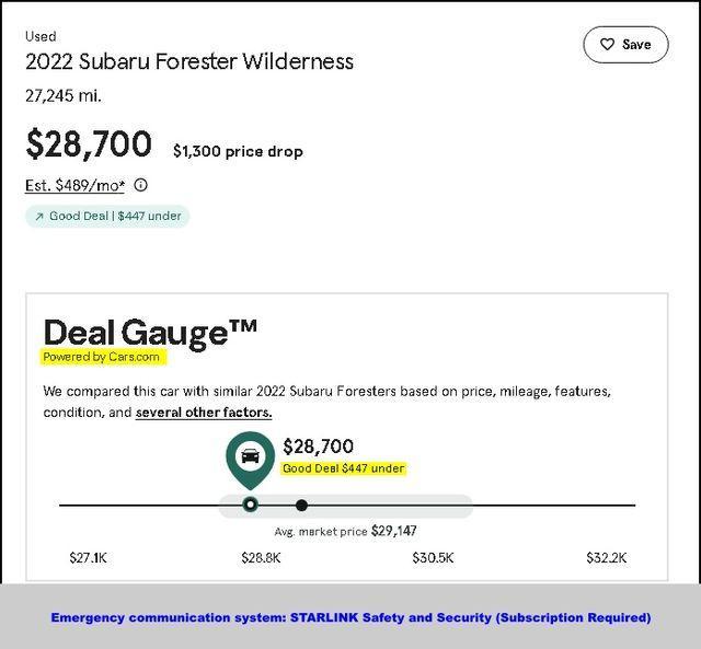 used 2022 Subaru Forester car, priced at $28,000