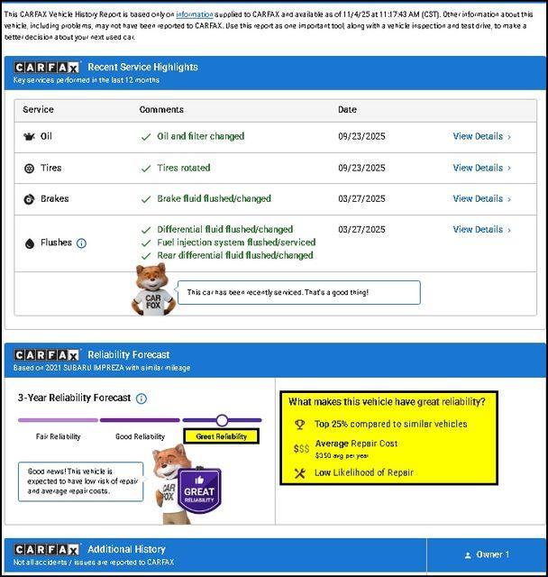 used 2021 Subaru Impreza car, priced at $14,500
