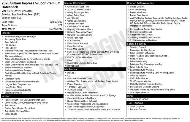 used 2023 Subaru Impreza car, priced at $23,300