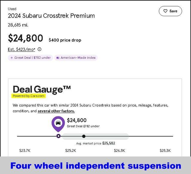 used 2024 Subaru Crosstrek car, priced at $24,800