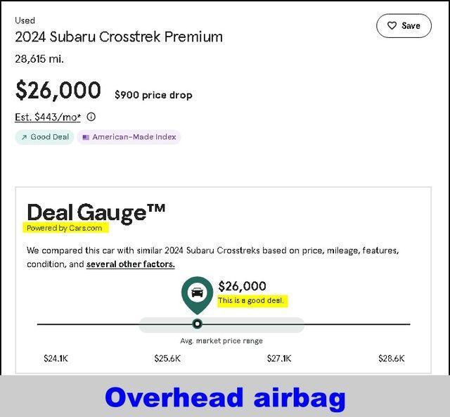 used 2024 Subaru Crosstrek car, priced at $25,200
