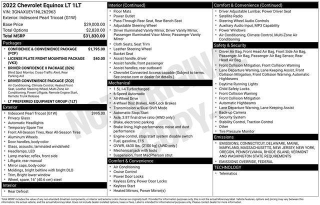 used 2022 Chevrolet Equinox car, priced at $24,000