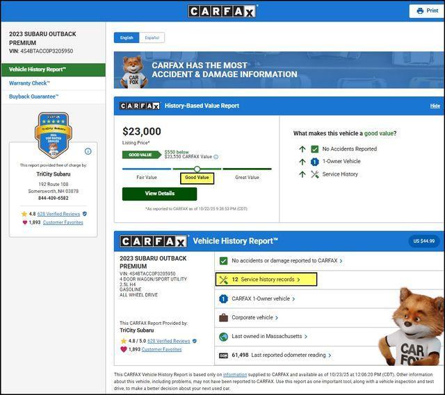 used 2023 Subaru Outback car, priced at $21,000