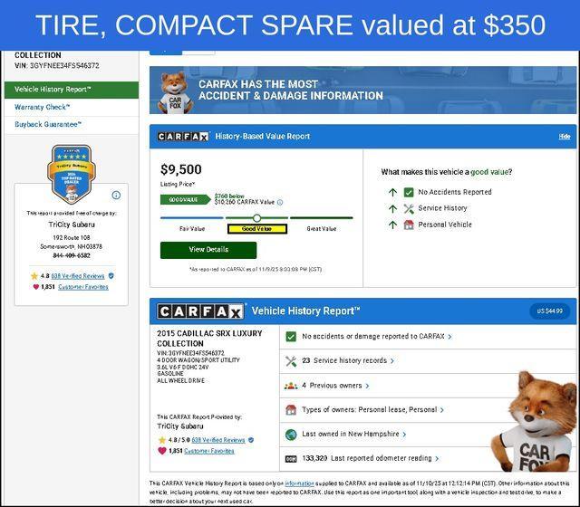 used 2015 Cadillac SRX car, priced at $9,000