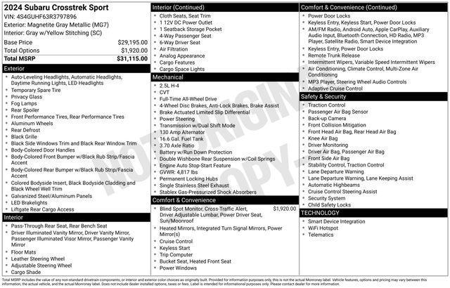 used 2024 Subaru Crosstrek car, priced at $30,400