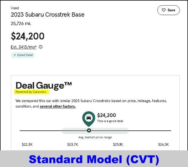 used 2023 Subaru Crosstrek car, priced at $24,200