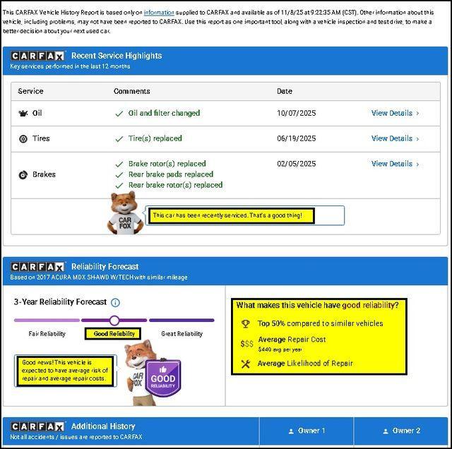 used 2017 Acura MDX car, priced at $18,300