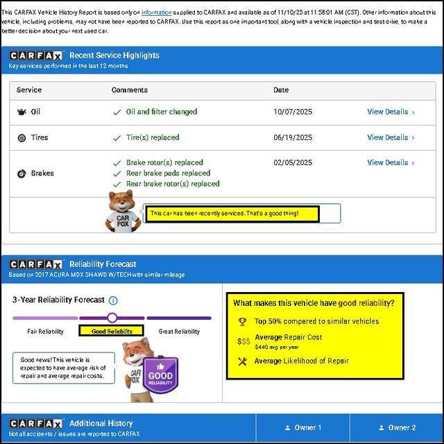 used 2017 Acura MDX car, priced at $18,300