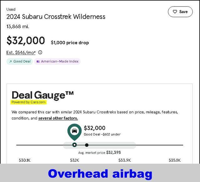 used 2024 Subaru Crosstrek car, priced at $32,000