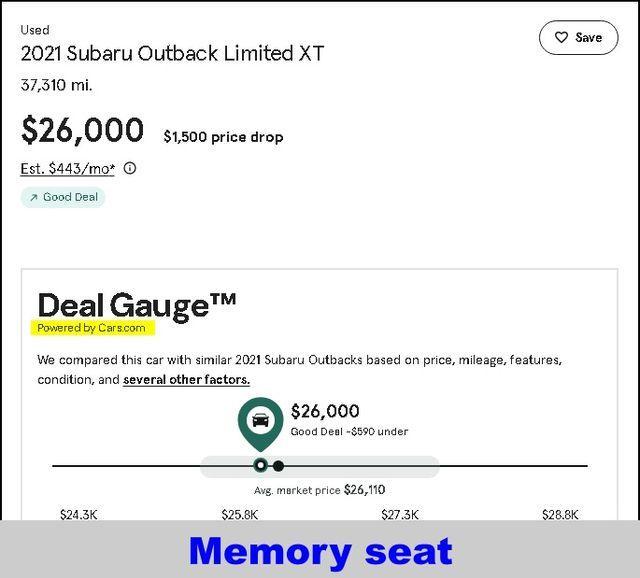 used 2021 Subaru Outback car, priced at $26,000