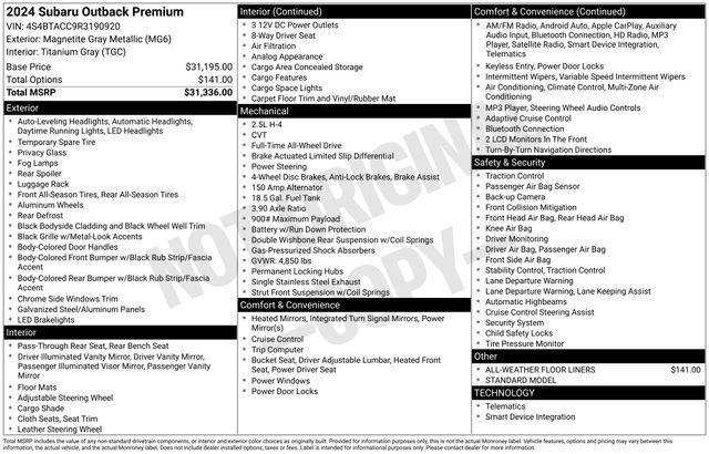 used 2024 Subaru Outback car, priced at $23,200