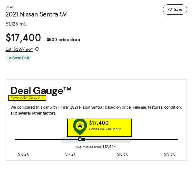 used 2021 Nissan Sentra car, priced at $17,400
