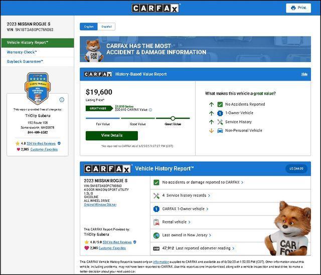used 2023 Nissan Rogue car, priced at $18,600
