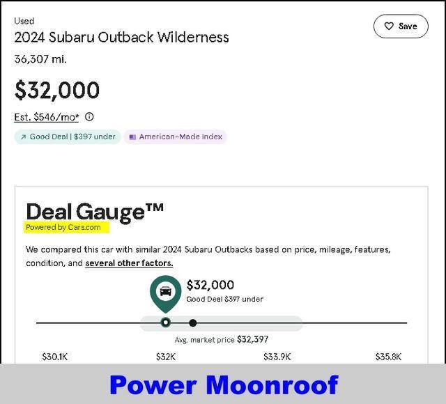 used 2024 Subaru Outback car, priced at $32,000