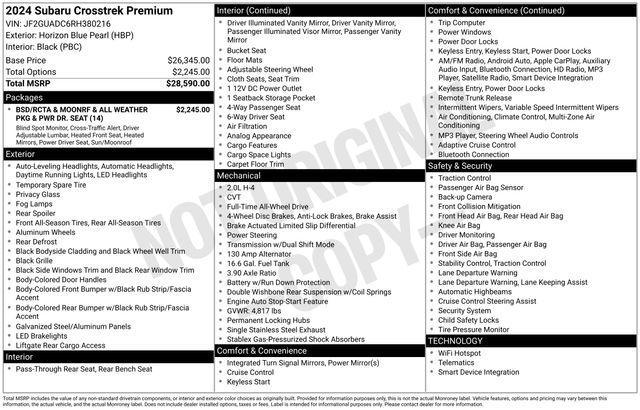 used 2024 Subaru Crosstrek car, priced at $25,600