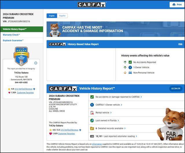 used 2024 Subaru Crosstrek car, priced at $25,600