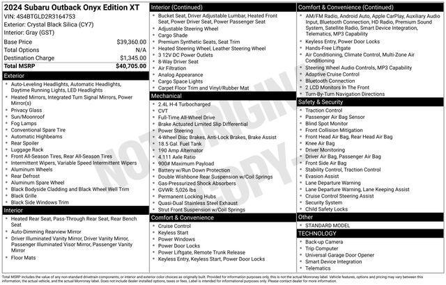 used 2024 Subaru Outback car, priced at $31,000
