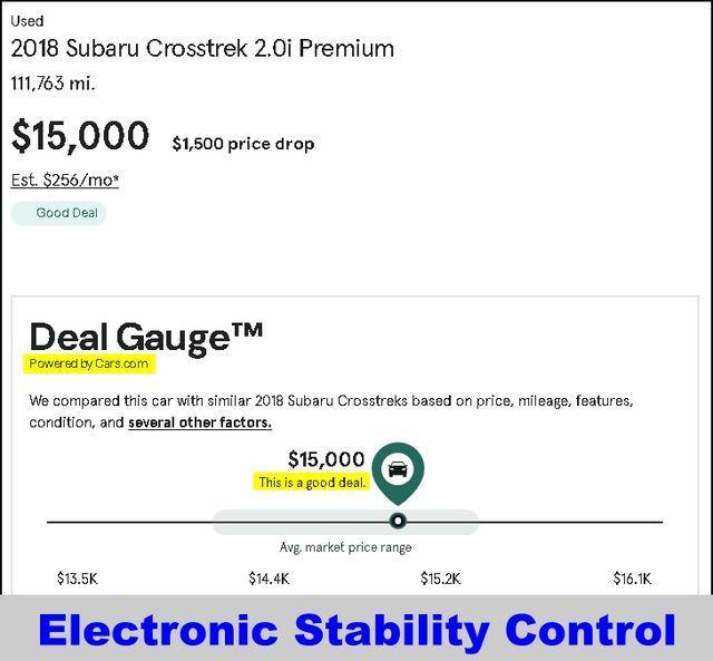 used 2018 Subaru Crosstrek car, priced at $15,000